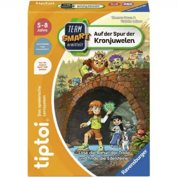 Ravensburger tiptoi Team SMART Investigates: On the Trail of the Crown Jewels - Interaktywna gra planszowa detektywistyczna dla dzieci w wieku 6-10 lat, 1-4 graczy, język niemiecki, wymaga pióra tiptoi