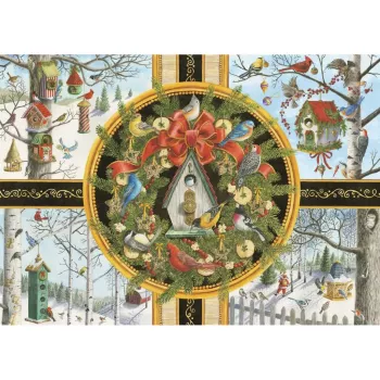 Ravensburger Duże elementy puzzle Singvögel im Winter (500 elementów)