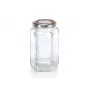 LEIFHEIT Sześciokątny szklany słoik 1700 ml, przezroczysty ze złotą pokrywką