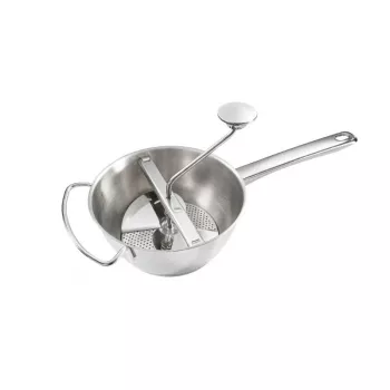 LEIFHEIT ComfortLine Flotte Lotte Przetak do żywności 20 cm, stal nierdzewna, 3 sita, ręczny, srebrny/czarny