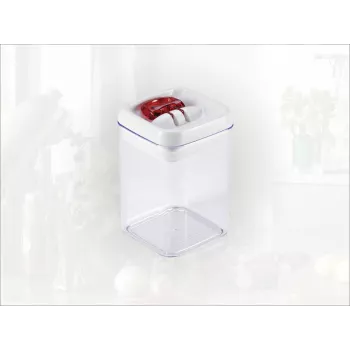 LEIFHEIT Fresh&Easy pojemnik do przechowywania żywności 800ml, hermetyczny, do układania w stos, bez BPA, przezroczysty z biało-zieloną pokrywką