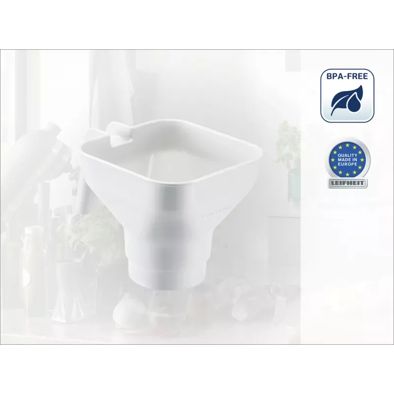 LEIFHEIT Lejek kuchenny z wyjmowanym sitkiem o drobnych oczkach, 19 cm, biały/przezroczysty