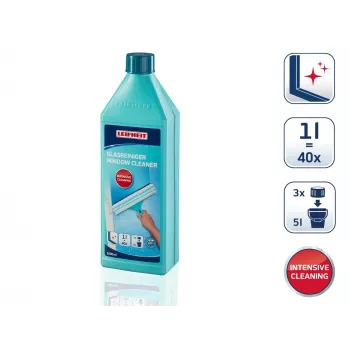 LEIFHEIT Koncentrat do czyszczenia szkła i okien 1L – Formuła bez smug, wystarcza na 100L