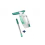 LEIFHEIT Odkurzacz do szyb Dry&Clean z uchwytem Click System 43 cm, elektryczny odkurzacz do szyb, biały/turkusowy