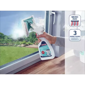 LEIFHEIT Koncentrat do mycia okien z detergentem, 500 ml, formuła bez smug do okien, luster, szkła, kabin prysznicowych, płytek, kompatybilny z odkurzaczami do okien i czyszczeniem ręcznym