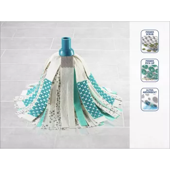 LEIFHEIT 3in1 Power Mop z technologią Clean Twist Spin, teleskopowy uchwyt, wiadro 20L, głowica z mikrofibry, turkusowo/biały