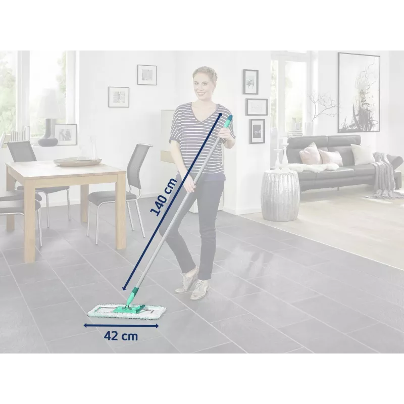 LEIFHEIT Profi XL Micro Duo Mop do podłóg ze stalowym trzonkiem, 42 cm