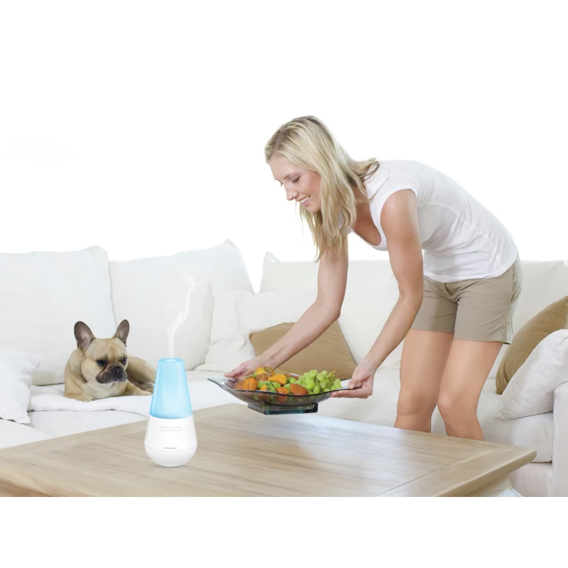 SOEHNLE Air Aromatizator Valencia Ultradźwiękowy Dyfuzor Aromatyczny, 100 ml Zbiornik, Do 4h Pracy, Biały/Srebrny