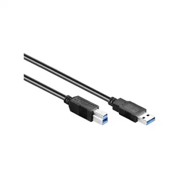 Kabel GoodConnections USB 3.0 Type-A męski do Type-B męski, 1,8 m, czarny, SuperSpeed 5 Gbps, złącza niklowane, podwójnie ekranowany 2710-S02