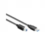 Kabel GoodConnections USB 3.0 Type-A męski do Type-B męski, 1,8 m, czarny, SuperSpeed 5 Gbps, złącza niklowane, podwójnie ekranowany 2710-S02
