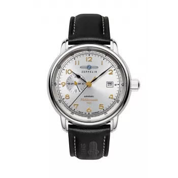 Zeppelin Mediterranee 96681 Automatyczny Zegarek Męski, 40mm, Niebieska Tarcza, Niebieski Pasek Skórzany
