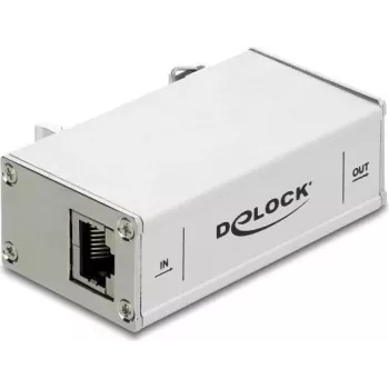 Delock Ochronnik przeciwprzepięciowy sieciowy RJ45 10G do montażu na szynie DIN