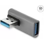 Delock USB 10 Gbps adapter kątowy Type-A męski do Type-A żeński, obudowa aluminiowa