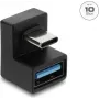Adapter Delock USB 3.2 Gen 2 Type-C męski na USB-A żeński, kształt U, 10 Gbps, czarny