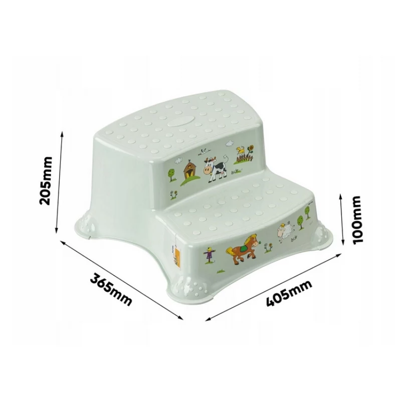 Ławka dwupoziomowa KEEEPER Igor Funny Farm 40x37x21 cm Soft Green