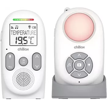 Chillax CB360 przenośna niania elektroniczna DECT z dźwiękiem, 120 kanałów, biała