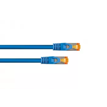 Kabelmeister Kabel krosowy RJ45 Cat.7 S/FTP, wysoce elastyczny płaszcz TPE, bezhalogenowy, niebieski, 0,25 m
