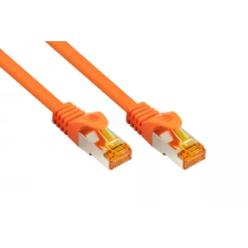 Kabel krosowy KABELMEISTER Cat.7 S/FTP, RJ45, powłoka TPE, bezhalogenowy, pomarańczowy, 0,25 m