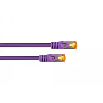 Kabel krosowy KABELMEISTER Cat.7 S/FTP, RJ45, TPE, bezhalogenowy, fioletowy, 0,5m