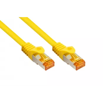 Kabelmeister Kabel krosowy RJ45 Cat.7, kabel surowy, wysoce elastyczny płaszcz TPE, bezhalogenowy, żółty, 15m