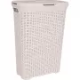 Kosz na pranie CURVER Style 40L z efektem rattanu, kremowy, 44,8 x 26,5 x 61,5 cm