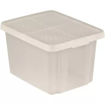 CURVER Essentials 26L przezroczyste pudełko do przechowywania z pokrywką, do układania w stos i zagnieżdżania, 44x34x27 cm