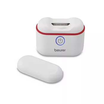 BEURER MP10 Elektryczny obcinacz do paznokci z lampką LED i pojemnikiem na obcięte paznokcie, akumulatorowy, USB-C