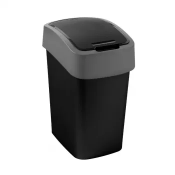 CURVER Flip Bin 9L Kosz na śmieci Czarny/Srebrny