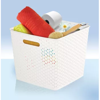 CURVER My Style Kwadratowy Kosz do Przechowywania 25L Kremowy