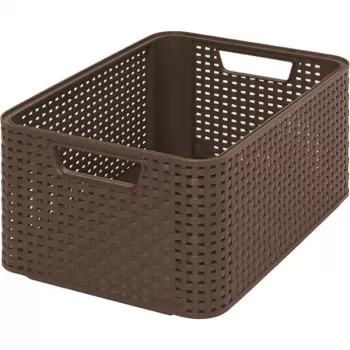 Curver Style Box M 38,6 x 28,7 x 17 cm Ciemnobrązowe pudełko do przechowywania z pokrywką