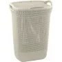 Kosz na pranie Curver Knit 57L z pokrywą, biały