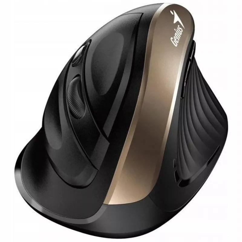 UNITEK Genius Ergo 8250S Bezprzewodowa Mysz Ergonomiczna Czarno-Złota 1600DPI