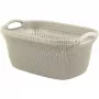 CURVER Knit 40L Kosz na pranie z pokrywką i zintegrowanymi uchwytami, biały, 59,5 x 38,5 x 27 cm
