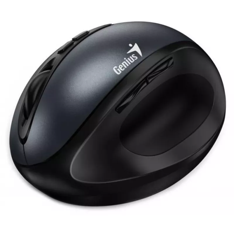 UNITEK Genius Ergo 8300S Bezprzewodowa Mysz Ergonomiczna, 1600 DPI, Czarno/Szara