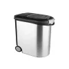 CURVER Pet Life 35L Szczelny Pojemnik na Karmę dla Zwierząt z Kółkami, Srebrny, Mieści 12kg Suchej Karmy, Plastik Bez BPA