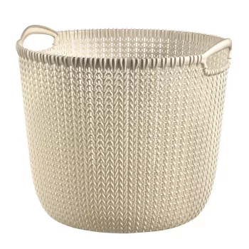 Curver Knit L Okrągły Kosz na Pranie 30L Biały 40x39x33cm