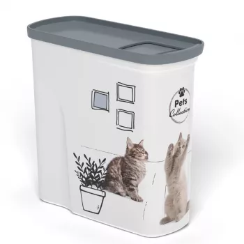CURVER Pet Life pojemnik na karmę dla psów i kotów 2L, hermetyczny, przezroczysty z mieszaną pokrywką