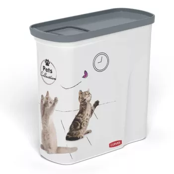 CURVER Pet Life pojemnik na karmę dla psów i kotów 2L, hermetyczny, przezroczysty z mieszaną pokrywką
