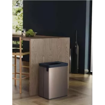 KETER Verto Recycle 54L Prostokątny Kosz na Śmieci Metalizowany, Perłowy Szary