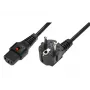 Kabel zasilający IEC LOCK kątowy Schuko do prostego IEC C13 z blokadą 1,5m czarny 10A 250V