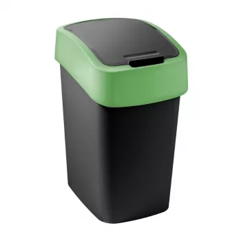 Kosz na śmieci CURVER Flip Bin 9L czarno-zielony