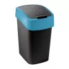 CURVER Flip Bin 9L Kosz na śmieci Czarny z Niebieską Pokrywą