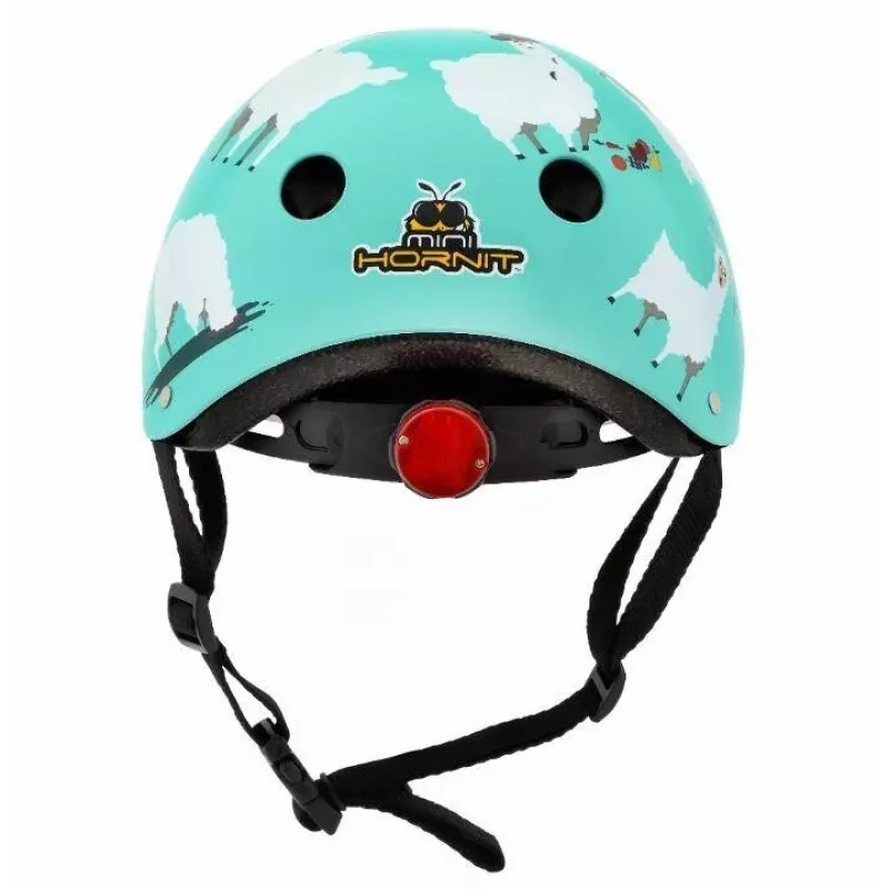 Hornit Llama dziecięcy kask rowerowy, rozmiar M 53-58cm, biały/wielokolorowy, światło LED LLM921