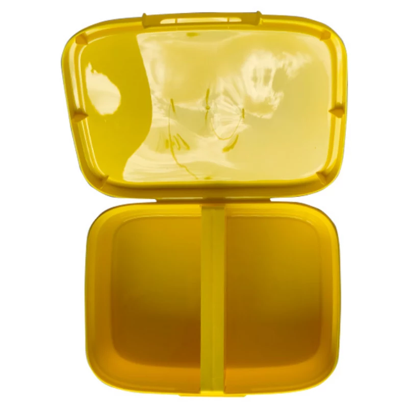 CURVER Snap Box Prostokątny Pojemnik do Przechowywania Żywności z Przegrodą 1,8L Żółty Kawaii