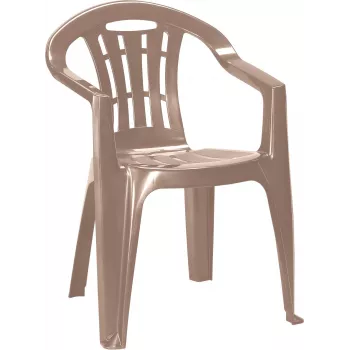 Krzesło ogrodowe KETER Mallorca beżowe – składane w stos, rama aluminiowa z siedziskiem Textilene, odporne na UV i warunki atmosferyczne, nośność 110 kg