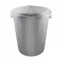 KEEEPER Mats 50L Maxi pojemnik na odpady, srebrny, klapka uchylna, stal malowana proszkowo, Ø50x55cm