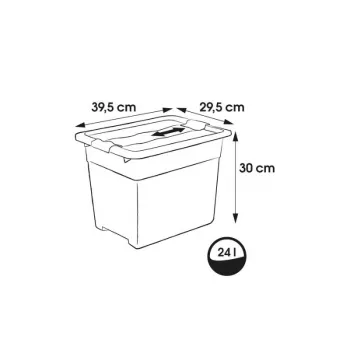 keeeper Crystalbox Cornelia Pojemnik do przechowywania z pokrywką, 24 L, przezroczysty, 39,5 x 29,5 x 30 cm