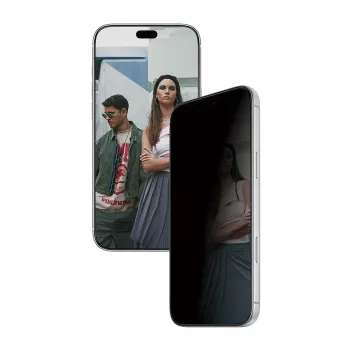 PanzerGlass PGS 2-kierunkowa folia ochronna prywatności dla Apple iPhone 15 Pro Max - szkło hartowane Ultra-Wide Fit, Diamond Strength, antybakteryjna, aplikator SnapOn