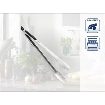 LEIFHEIT Szczypce kuchenne i do grilla 41cm ze stali nierdzewnej z mechanizmem blokującym