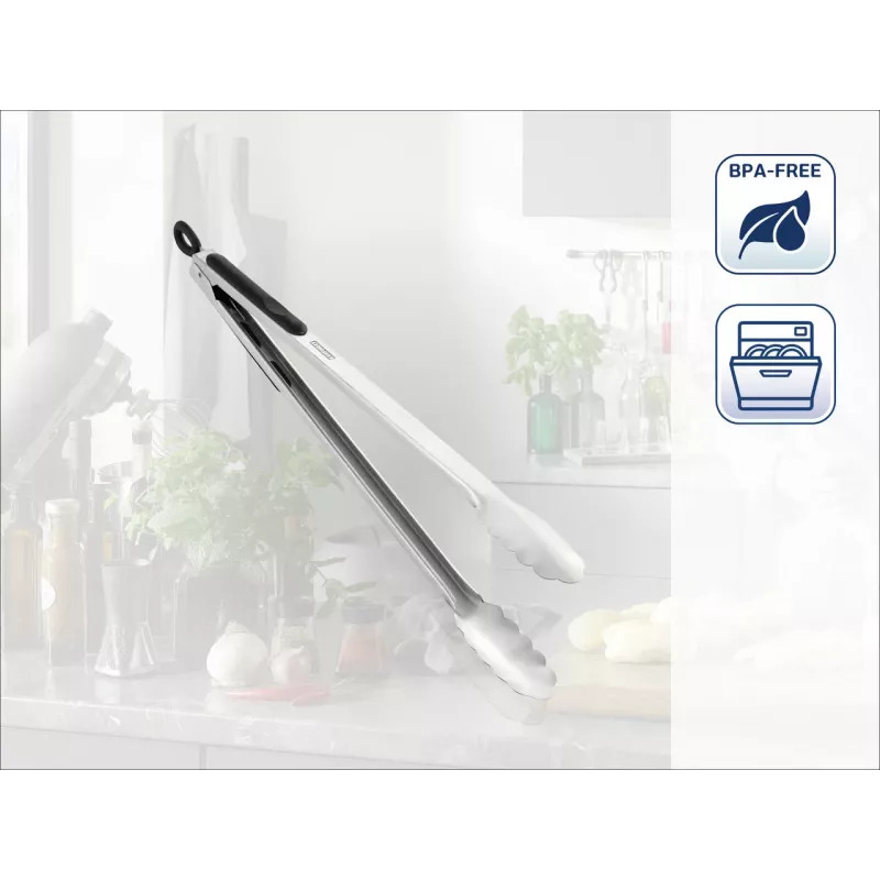 LEIFHEIT Szczypce kuchenne i do grilla 41cm ze stali nierdzewnej z mechanizmem blokującym